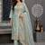women floral printed regular mirror work kurta with trousers & with dupatta