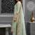 women floral printed regular mirror work kurta with trousers & with dupatta