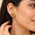 Anti-tarnish, four-petal design, radial texture, stud closure, women's jewellery