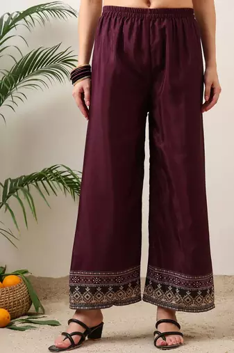 women ethnic motifs printed regular sequinned kurta with palazzos & with dupatta