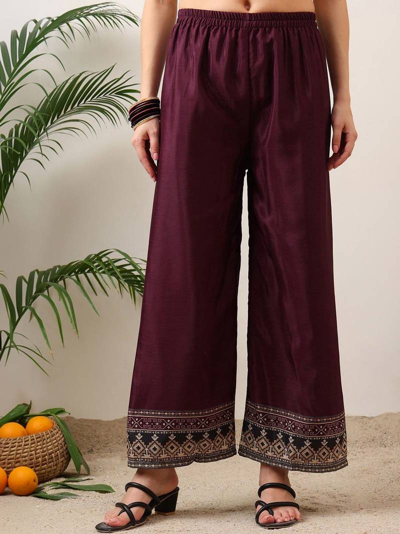 women ethnic motifs printed regular sequinned kurta with palazzos & with dupatta