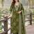 women ethnic motifs printed regular thread work  cotton kurta with trousers & with dupatta