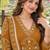 women ethnic motifs printed regular mirror work  cotton kurta with trousers & with dupatta