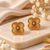 Anti-tarnish, four-petal design, radial texture, stud closure, women's jewellery
