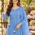 women floral embroidered thread work  cotton kurta trousers & dupatta