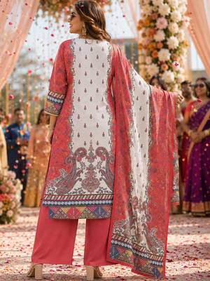 women ethnic motifs printed regular kurta with palazzos & with dupatta 3