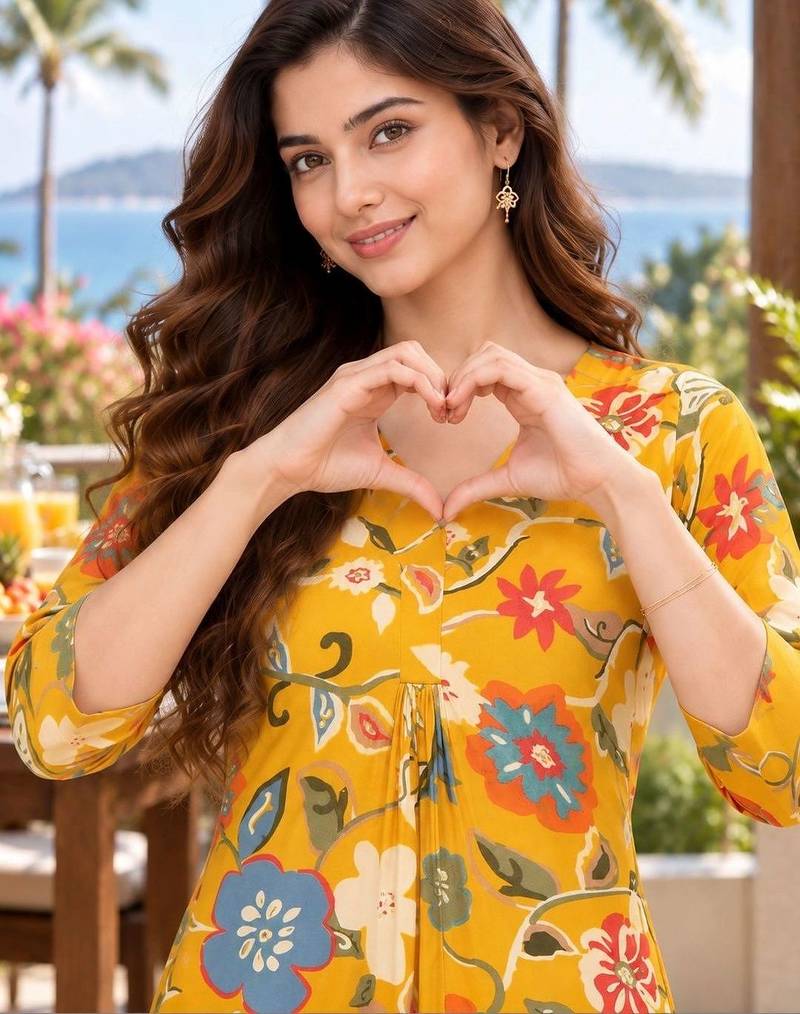 women floral printed regular kurta with palazzos