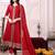 women ethnic motifs embroidered panelled thread work kurta with trousers & with dupatta