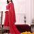 women ethnic motifs embroidered panelled thread work kurta with trousers & with dupatta