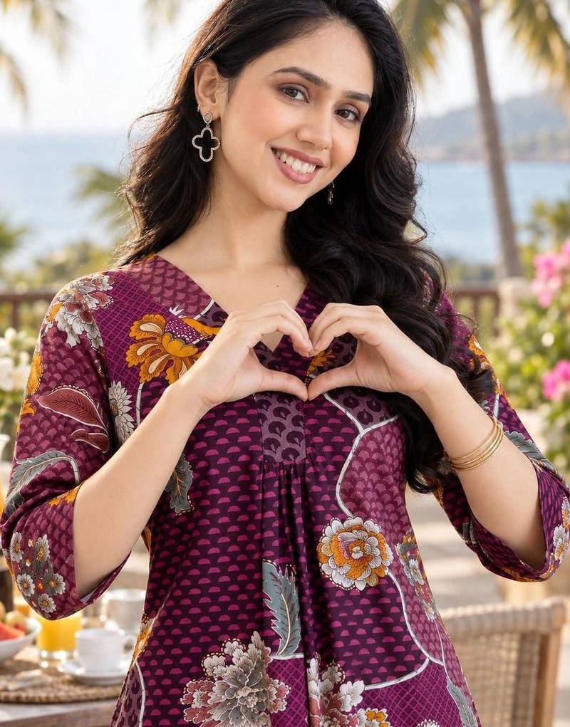 women floral printed regular kurta with palazzos
