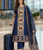 women ethnic motifs regular  cotton kurta with palazzos & with dupatta