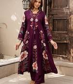 women floral printed regular  cotton kurta with trousers