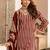 women ethnic motifs striped regular thread work  cotton kurta with palazzos & with dupatta