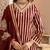 women ethnic motifs striped regular thread work  cotton kurta with palazzos & with dupatta