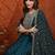 women ethnic motifs embroidered tiered thread work  silk kurta with trousers & with dupatta