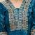 women floral printed panelled thread work kurta with trousers & with dupatta