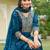 women floral printed panelled thread work kurta with trousers & with dupatta
