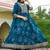 women floral printed panelled thread work kurta with trousers & with dupatta