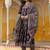 women ethnic motifs printed regular sequinned  cotton kurta with trousers & with dupatta