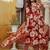 women floral printed pleated  cotton kurta with trousers & with dupatta