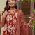 women floral printed pleated  cotton kurta with trousers & with dupatta