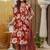 women floral printed pleated  cotton kurta with trousers & with dupatta