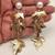 Anti-tarnish gold-toned leaf drop earrings with pearl stud, anti-tarnish studs