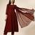 floral embroidered panelled georgette anarkali kurta with trousers & dupatta