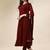 floral embroidered panelled georgette anarkali kurta with trousers & dupatta