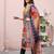 women ethnic motifs printed regular chanderi cotton kurta with trousers & with dupatta