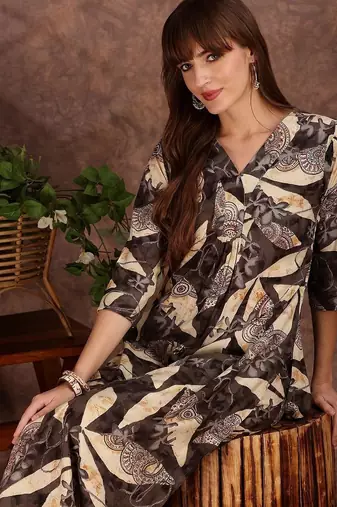 women ethnic motifs printed regular kurta with palazzos