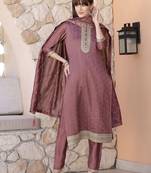 women ethnic motifs embroidered kurta with trousers & dupatta