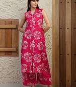 women floral printed regular kurta with palazzos