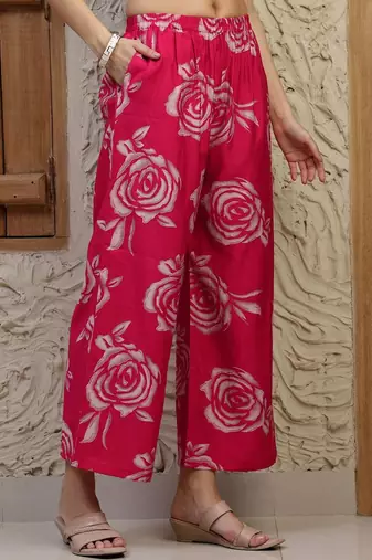women floral printed regular kurta with palazzos