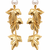 Anti-tarnish gold-toned leaf drop earrings with pearl stud, anti-tarnish studs