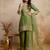 women embroidered regular kurta with palazzos & with dupatta