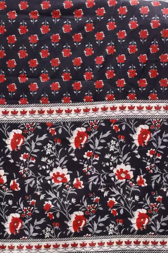 women floral printed regular  cotton kurta with trousers & with dupatta