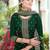 embroidered sequinned straight kurta with trousers & dupatta