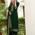 embroidered sequinned straight kurta with trousers & dupatta