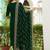 embroidered sequinned straight kurta with trousers & dupatta