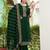 embroidered sequinned straight kurta with trousers & dupatta