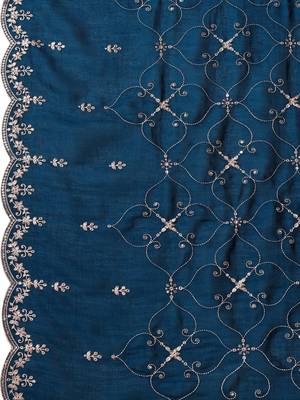 women ethnic motifs embroidered regular thread work kurta with trousers & with dupatta 2