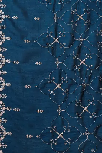 women ethnic motifs embroidered regular thread work kurta with trousers & with dupatta