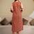 women printed mirror work  cotton kurta with trousers & with dupatta