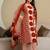 women printed mirror work  cotton kurta with trousers & with dupatta