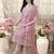 floral embroidered v neck chanderi cotton kurta with trousers & dupatta
