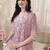 floral embroidered v neck chanderi cotton kurta with trousers & dupatta