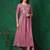 yoke design mirror work  silk a-line kurta with trousers & dupatta
