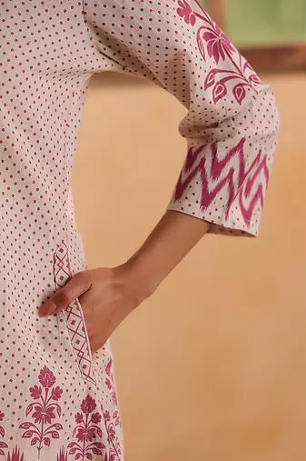 women ethnic motifs printed regular  cotton kurta with palazzos