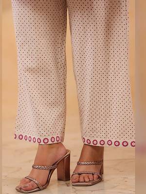 women ethnic motifs printed regular  cotton kurta with palazzos 6